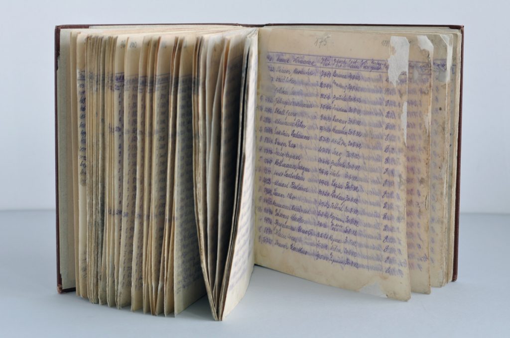 Księga zgonów za okres kwiecień–wrzesień 1942 r. W tym czasie zmarło na Majdanku 6701 więźniów, PMM